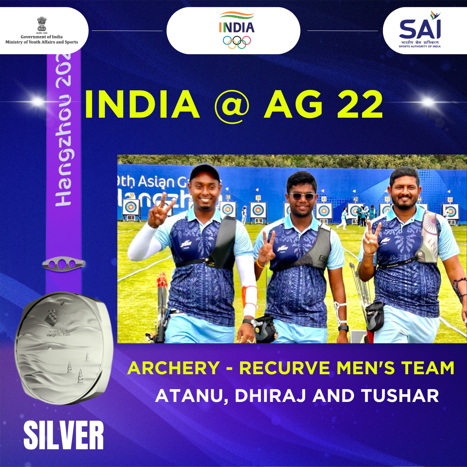 Asian Games: India bag Silver medal, lose to South Korea 1-5 in Final of  Men's Recurve Team event – hi INDiA